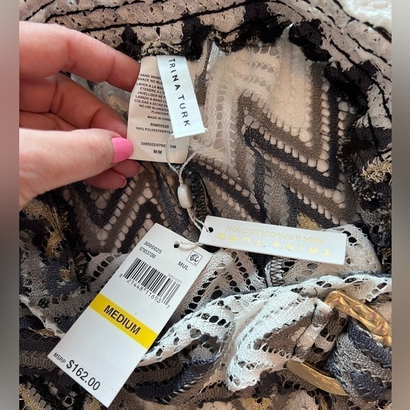 NWT Trina Turk DRIFT SIDE SLIT CROCHET PANT - Picture 15 of 16